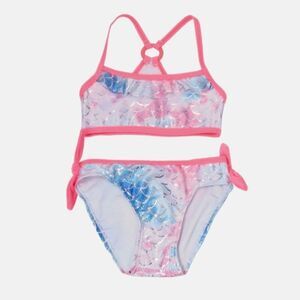 NWT Real Love Bandeau Two Piece Mermaid Scales Swimsuit